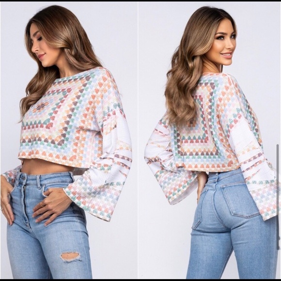 LLK Tops - LAST ONE: Ultra comfortable soft women’s crop angel sleeve summer top